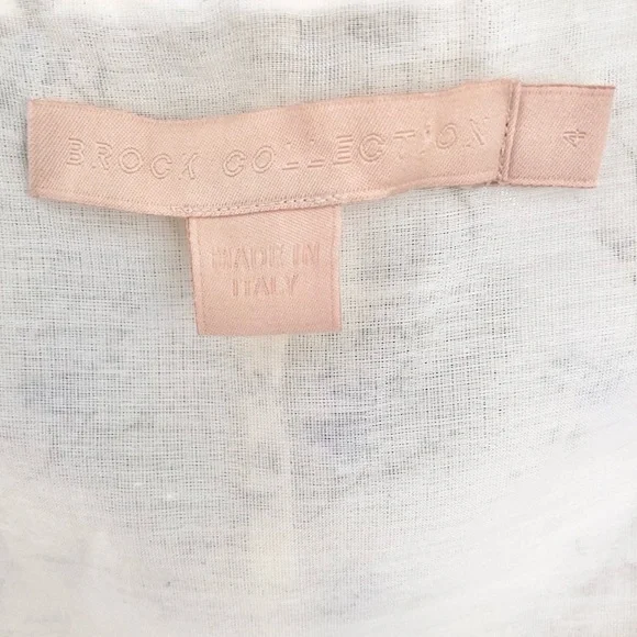 $890 Brock Collection Thelma Linen Cotton Floral Cottage Core Puff Sleeve Blouse - Picture 15 of 17